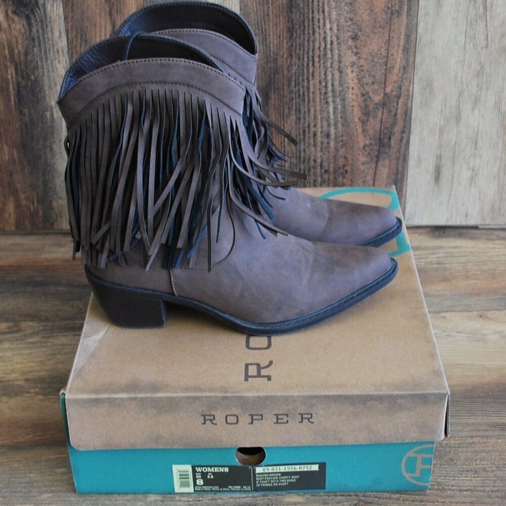Roper Women's Shorty 8" Fringe Boots Western  8